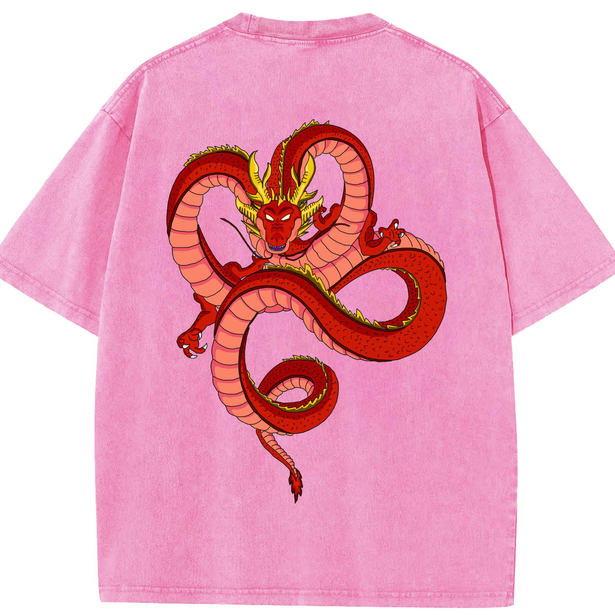 ドラゴンボール 神龍 シェンロン DRAGON BALL Shenron 綿100% ヴィンテージ風 半袖Tシャツ（背面プリント）